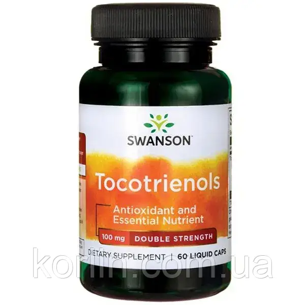 Токотрієноли 100 мг 60 кап Swanson Tocotrienols Double Strength 100 mg США Доставка з ЄС, фото 1