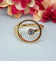 Оригинальное кольцо из медицинского золота Xuping. Позолоченные кольца. Розмір 19