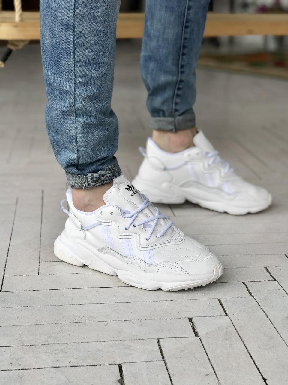 Кросівки чоловічі білі Adidas Ozweego Adiprene Pride (06172)