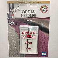 Иглы швейные двойные универсальные ORGAN TWIN №100/4 для бытовых швейных машин блистерная упаковка