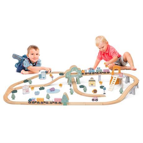 Іграшкова залізниця Viga Toys дерев'яна 39 ел. (50266)