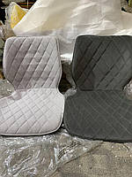 Стілець Toni Modern Base сірий 1004 оксамит на хромованій хрестовині зі стопками, фото 6