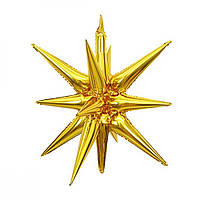 3D зірка фольгована кулька золота (спаяна) 68*54  Китай