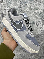 Кроссы для парней Найк Аир Форс. Удобная мужская обувь Nike Air Force 1 Athletic Club Silver\Grey. 42