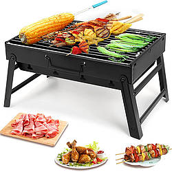 Мангал гриль чемодан складний переносний BBQ розбірний портативний з ґратами для пікніка 35х27х8см