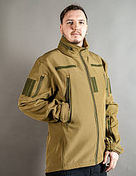 Демісезонна тактична куртка військова Софтшелл койот Армійська куртка MILIGUS "Patriot"