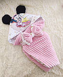 Демісезонний комплект для новонароджених дівчаток, рожевий, принт Минни, фото 3