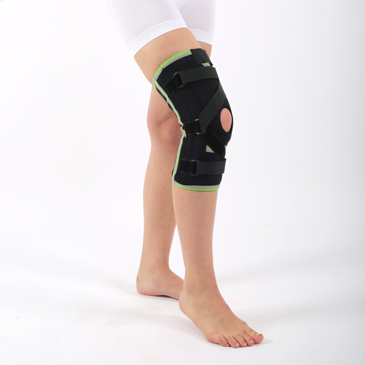 Бандаж на коліно регулюючий, з 4-ма ребрами та хрестоподібним ременем, наколінник Розмір M