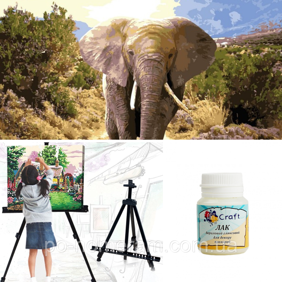 Картини за номерами в Рівному - набір з розмальовки, мольберта та лаку, фото 1