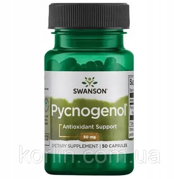 Пікногенол Екстракт Кори Французької Приморської Сосни 50 кап Swanson Pycnogenol США Доставка з ЄС, фото 1
