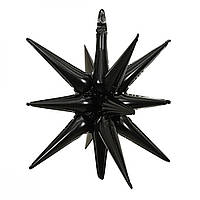 3D зірка фольгована кулька чорна (спаяна) 68*54 Китай