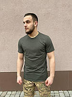 Футболка военная тактическая, футболка для военнослужащих олива, армейская солдатская футболка летняя
