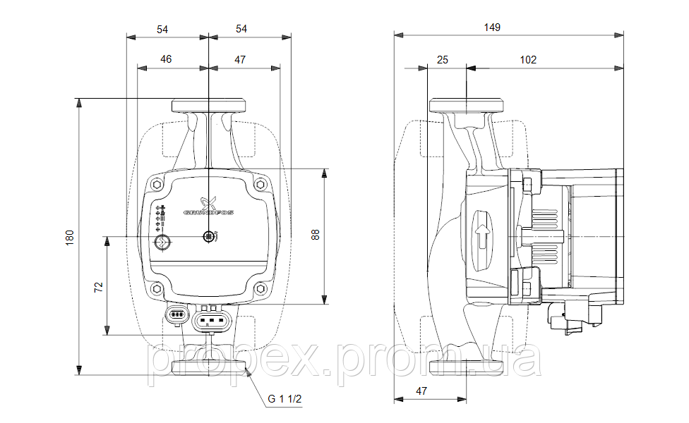 Циркуляционный насос Grundfos Alpha1 L 25-60 180 - фото 3 - id-p1664297714