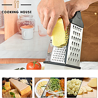 Тертка Cooking House для кухні з нержавіючої сталі з 6 сторін - проста у використанні та нековзка основа., фото 6