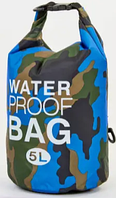 Гермомешок - рюкзак водонепроницаемый Waterproof Bag 5L Камуфляж с синим