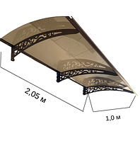 Готовый сборный козырек (навес) над дверью Dash'Ok 2,05х1 м Стиль