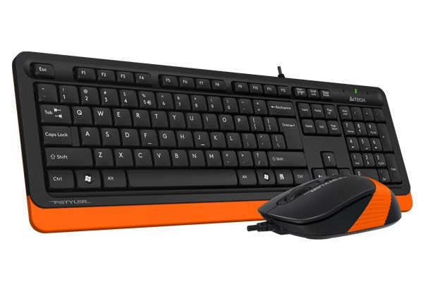 Комплект A4Tech Fstyler Sleek Multimedia Comfort F1010, Black/Orange, клавіатура+миша, USB (F1010-BO)
