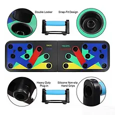 Платформа з упорами для віджимання від підлоги foldable push up board JT-006, чорна, фото 4