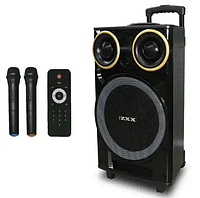 Bluetooth Колонка ZXX-9191, акумуляторна, акустична система з пультом управління, 2-ма радіомікрофонами