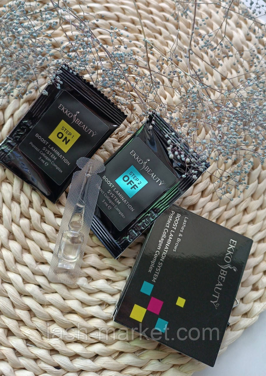 Набір для ламінування вій та брів MINI set Boost Lamination System Ekko Beauty, фото 1