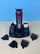 Акумуляторна машинка для стрижки Gm-592, 10 в 1 (набір для стрижки волосся і бороди), червона