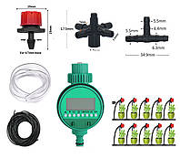 Комплект крапельного поливу 12 форсунок червоні регулюємі з клапанним Таймером