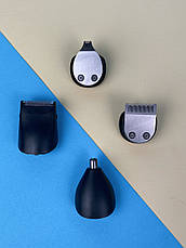 Акумуляторна машинка для стрижки Gm-592, 10 в 1 (набір для стрижки волосся і бороди), чорна, фото 4