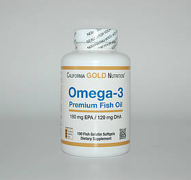 Риб'ячий жир преміум Omega-3 Fish Oil California Gold Nutrition 100 капсул