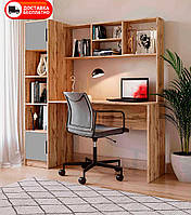 Письменный рабочий стол с надстройкой и пеналом Teenager (Тинейджер) корпус Тахо/фасады цвет Серый