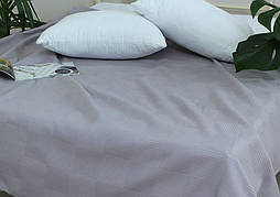 Простирадло-покривало піке  160х235см ТМ TAG Клітинка сірий