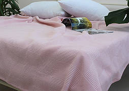 Простирадло-покривало піке  160х235см ТМ TAG Клітинка пудра