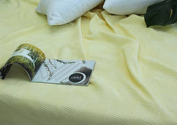 Простирадло-покривало піке  160х235см ТМ TAG Клітинка жовтий