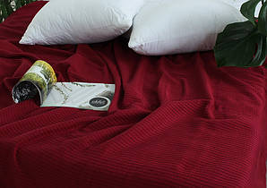 ТМ TAG Простирадло-покривало піке 160х235 см. Косичка бордо