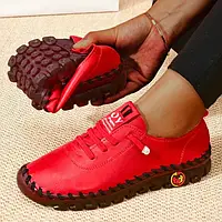 Лоферы самая удобная обувь, женская повседневная обувь, кроссовки красного цвета, размер 36 Код 67-0015