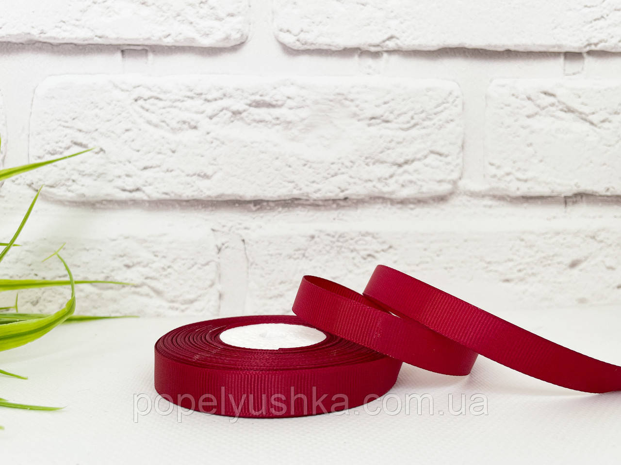 Стрічка репсова 1,2 см вишнева, фото 1