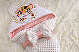 Літній плюшевий конверт з принтом Тигреня для новонароджених, молочний, фото 2