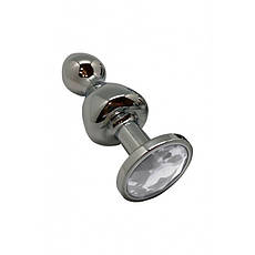 Металева анальна корка Wooomy Lollypop Double Ball Metal Plug M, діаметр 3,1 см, довжина 9,4 см, Київ
