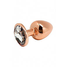 Металева анальна пробка Wooomy Traalo Rose Gold Metal Plug Size L, діаметр 4 см, довжина 9 см, Київ