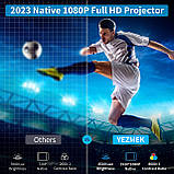Проектор, міні-проектор YEZMEK 8500 Lumen Native 1080P Full HD, портативний проектор, сумісний з смартфоном і планшетним ноутбуком, фото 3