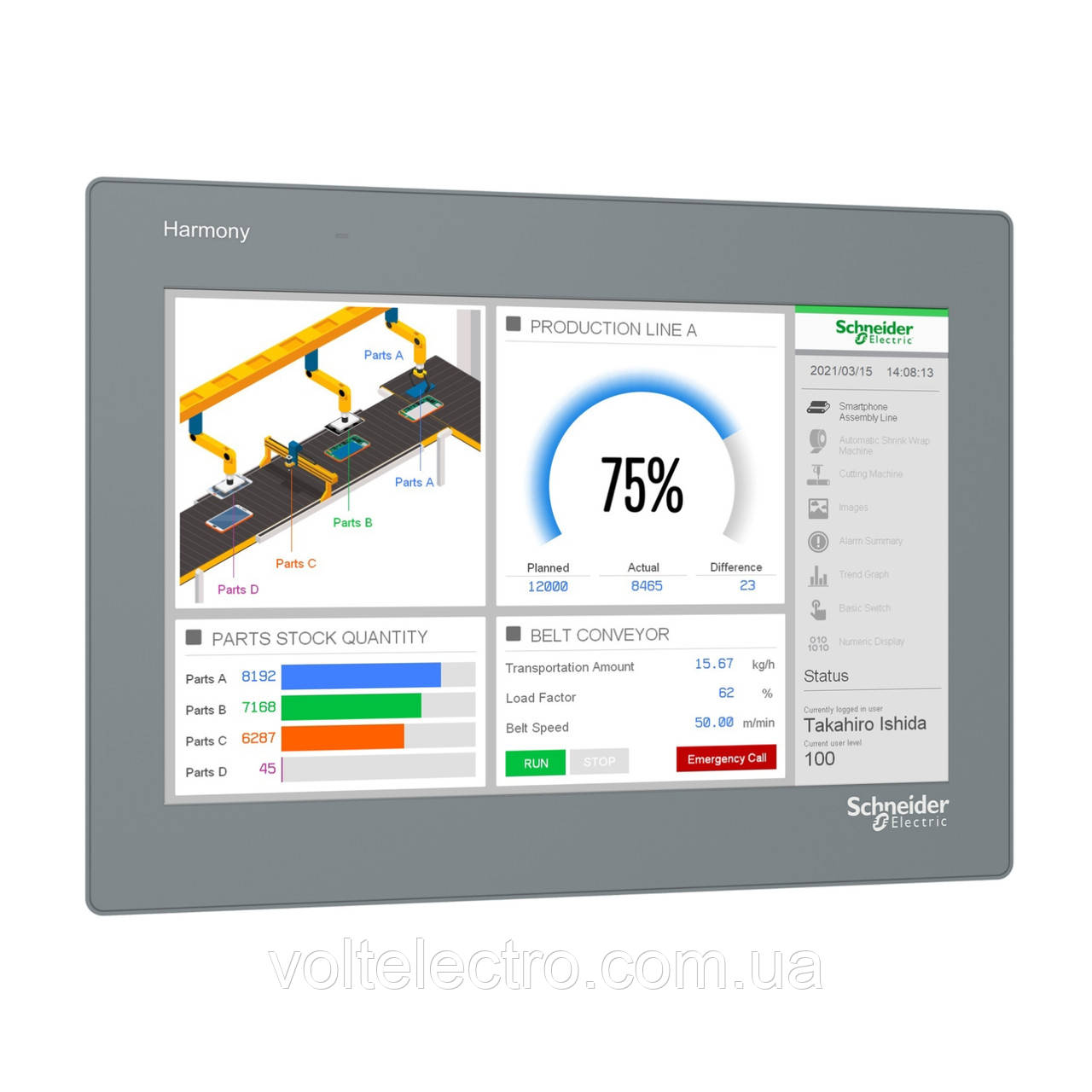 Бюджетні панелі оператора Easy Harmony ET6 12" Harmony ET6 , =24В Ethernet, фото 1