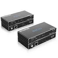 4K60 HDMI удлинитель, 18G/bps HDBaseT экстендер, ИК+POE сквозной проход