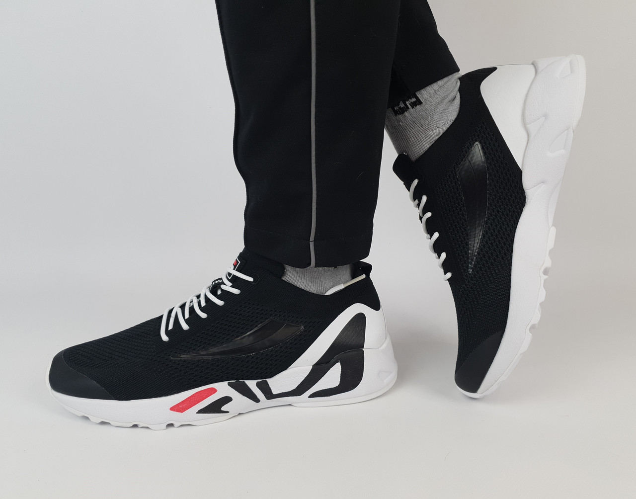 Кросівки чоловічі весна літо чорно-білі Fila Mino One Black White. Чоловіче взуття літнє чорне Філа Міно Ван