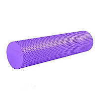 Массажный ролик для йоги, валик гладкий плоский EVA 60х15 см Фиолетовый