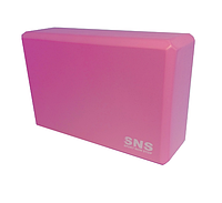 Блок для йоги опорный SNS материал EVA 22,5х14,5х7,5 см Розовый