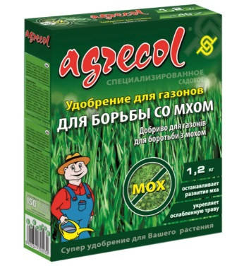 Комплексне мінеральне добриво від моху на газоні Agrecol (Агрекол), NPK 15.0.0, 1,2кг, фото 1