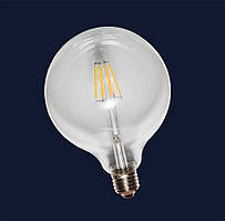 Лампа світлодіодна велика куля філаментна LED E27 G125-8W 2700 K CL (прозора)