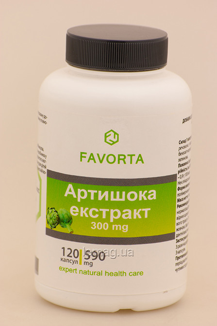FAVORTA Добавка дієтична Артишоку екстракт 300 мг, 120 капсул