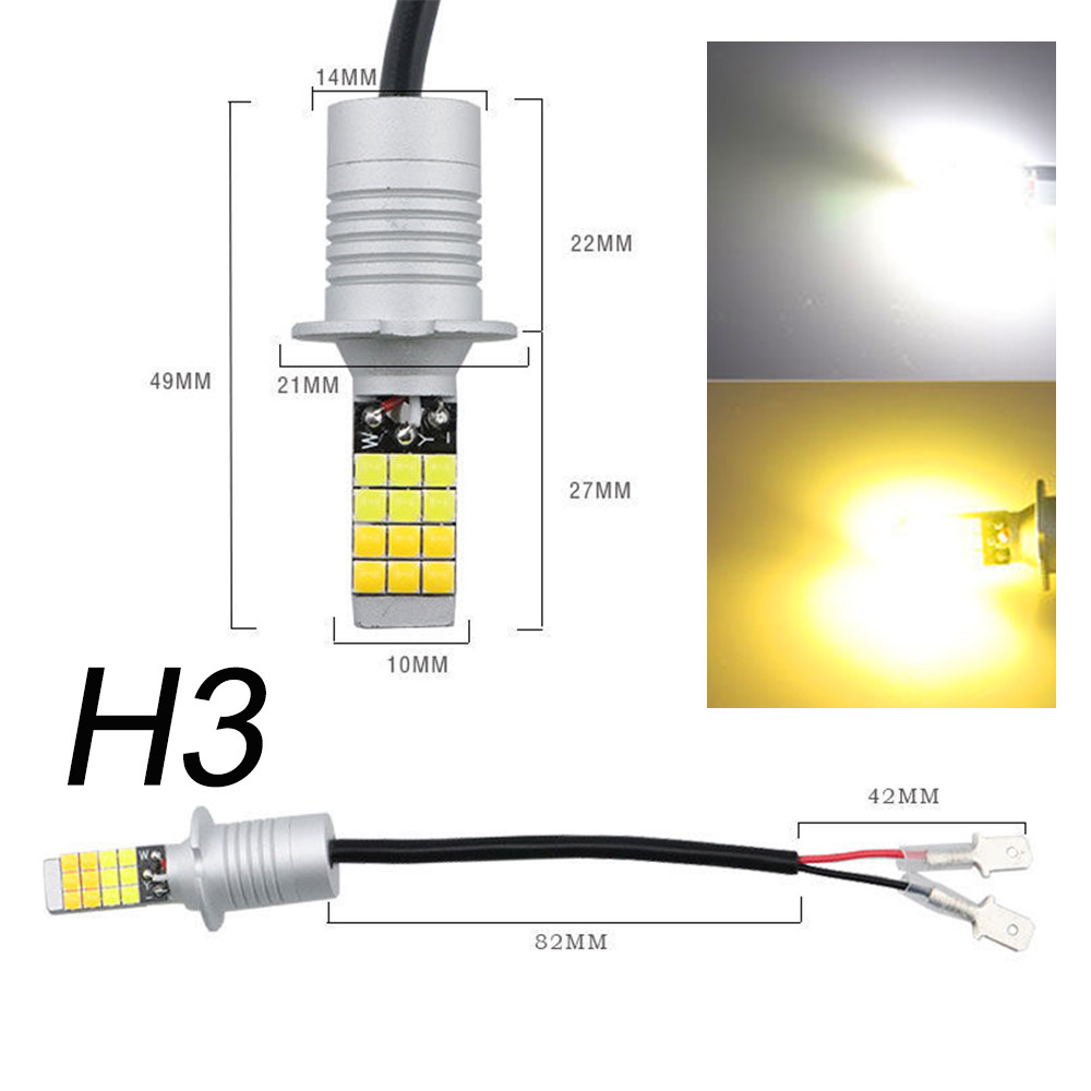 Світлодіодна лампа H3 LED 3030 24 SMD 12-24 В жовтий/білий