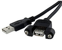 Кабель USB 2.0, удлинитель с креплением 1 м