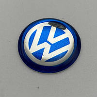 Наклейка на ключ VW (Фольсваген) синяя 14 мм